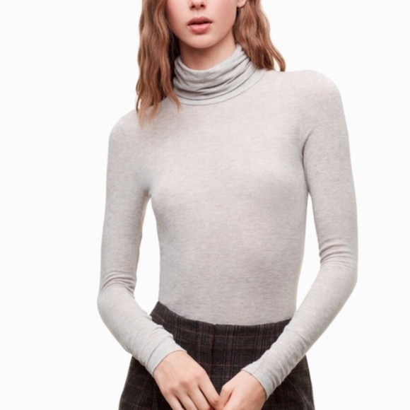aritzia wilfred huet turtleneck - heather grey, size S - Picture 1 of 8